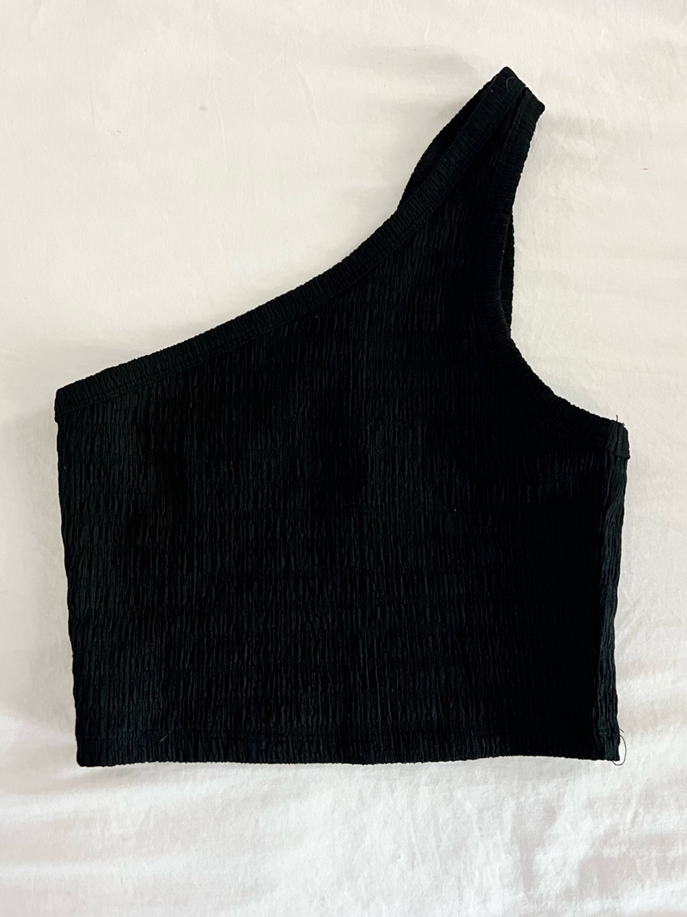American Eagle Outfitters Black One-Shoulder Crop Top, Small